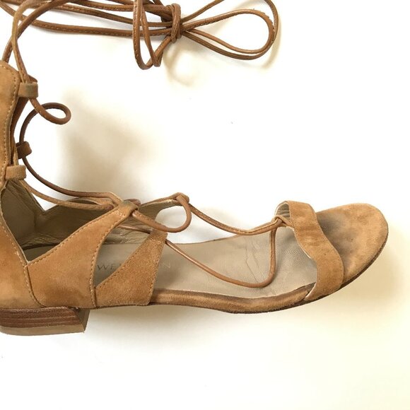 Stuart Weitzman Gladiator Sandals 6 Brown Suede - Picture 9 of 13